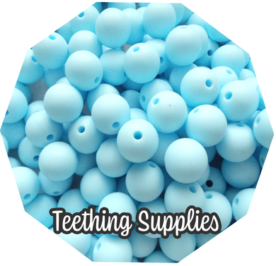 12mm Baby Blue Silicone Beads (Pack of 5) Teething Supplies