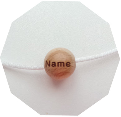 Engraved Custom Name/Numbers 15mm Wooden Beads - Teething Supplies UK