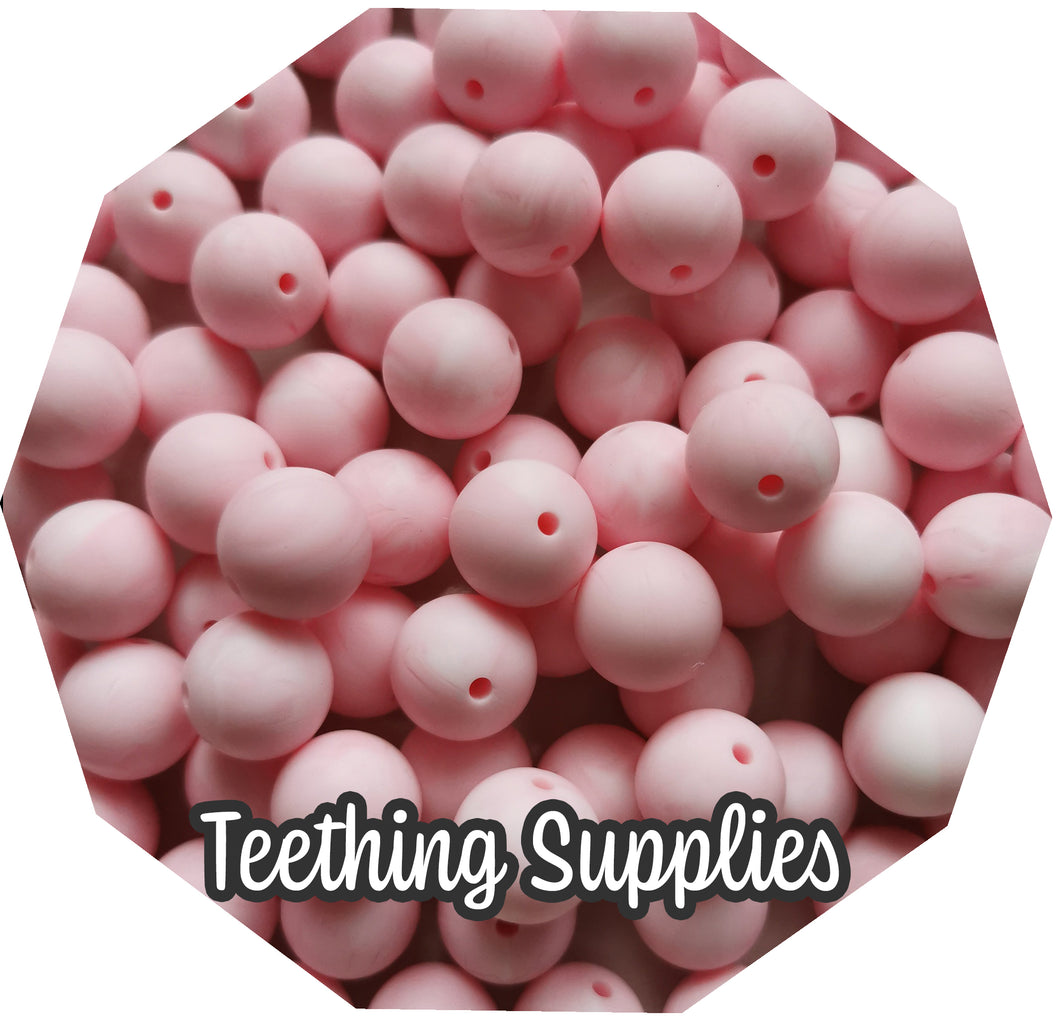 15mm Marble Pink Silicone Beads (Pack of 5) Teething Supplies