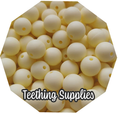 12mm Cream Yellow Silicone Beads (Pack of 5) Teething Supplies