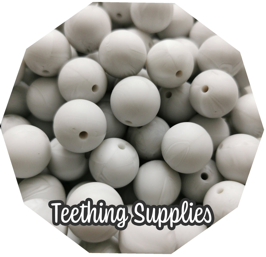 12mm Marble Grey Silicone Beads (Pack of 5) Teething Supplies