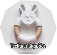 Load image into Gallery viewer, Silicone &amp; Beech wood Bunny Teether -  Marble
